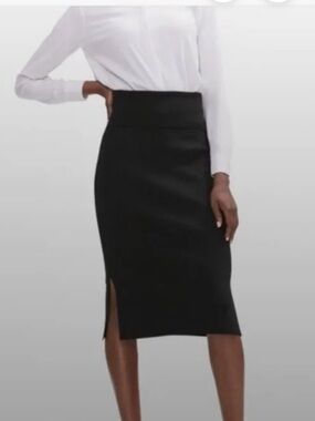 MM Lafleur Harlem Stretch Foldover Waist Knit Skirt In Black S